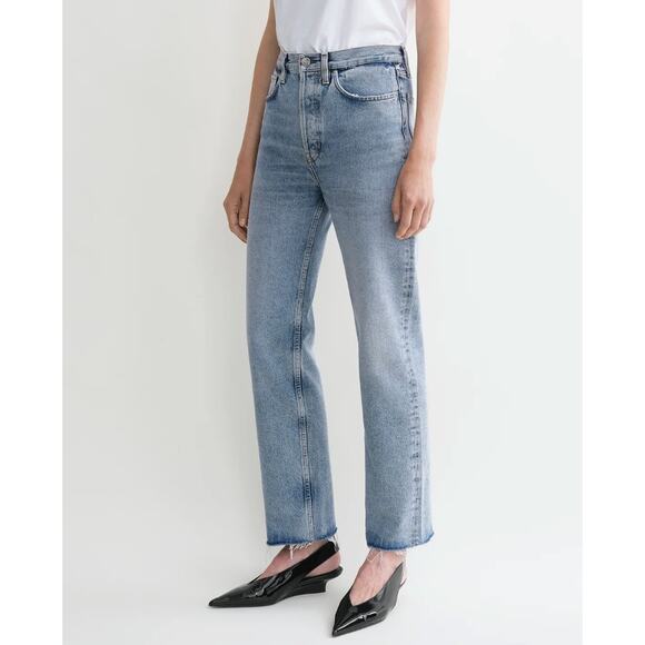 TOTEME Classic Cut Denim Light Wash Ankle Frayed Denim Jeans Women's Size 28 - Picture 11 of 14